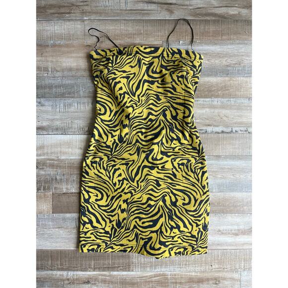 Miaou Lotte Dress in Yellow Zebra Print M - Picture 2 of 6